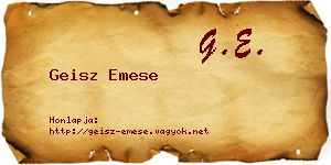 Geisz Emese névjegykártya